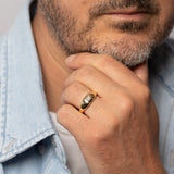 Luminesce Lab Grown 1/5 Carat Diamond Gents Ring in Gold Plated Sterling Silver