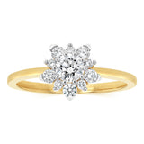 0.75 Carat Luminesce Lab Grown Diamond Flower Shaped Ring in 9ct Yellow Gold