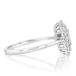 0.73 Carat Luminesce Lab Grown Diamond Emerald Ring in 9ct White Gold