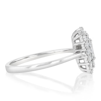 0.73 Carat Luminesce Lab Grown Diamond Emerald Ring in 9ct White Gold