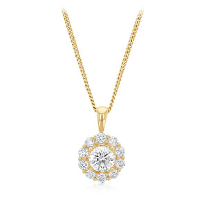 0.80 Carat Luminesce Lab Grown Diamond Pendant in 9ct Yellow Gold