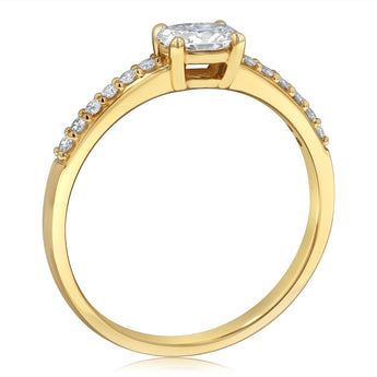 0.41 Carat Luminesce Lab Grown Oval Brilliant Cut Ring in 9ct Yellow Gold
