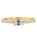0.40 Carat Luminesce Lab Grown Emerald Brilliant Cut Ring in 9ct Yellow Gold