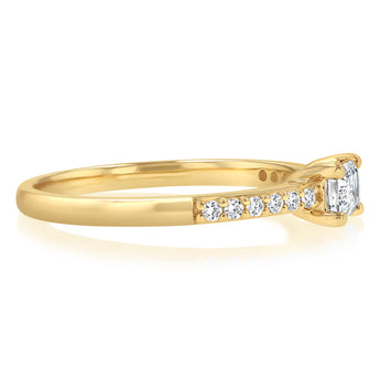 0.40 Carat Luminesce Lab Grown Emerald Brilliant Cut Ring in 9ct Yellow Gold