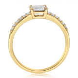 0.40 Carat Luminesce Lab Grown Emerald Brilliant Cut Ring in 9ct Yellow Gold