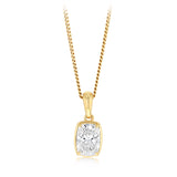 Luminesce Lab Grown 1 Carat Cushion Cut Diamond Solitaire Pendant in 9ct Yellow Gold