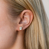 Luminesce Lab Grown 2 Carat Cushion Cut Diamond Solitaire Stud Earrings in 9ct Yellow Gold