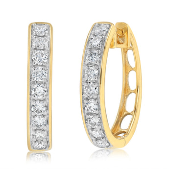 Luminesce Lab Grown 1/2 Carat Diamond Hoop Earrings in 9ct Yellow Gold