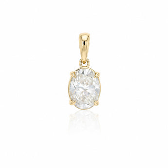 Luminesce Lab Grown 1 Carat Oval Diamond Solitaire Pendant in 9ct Yellow Gold