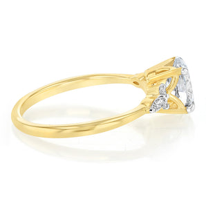 Luminesce Lab Grown 1.10 Carat Diamond Oval Ring in 9ct Yellow Gold