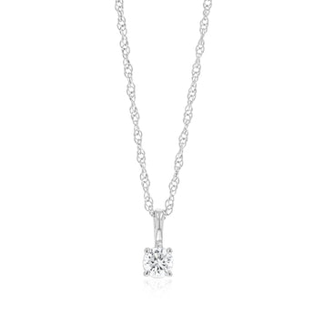 Luminesce Lab Grown 1/10 Carat Solitaire Diamond Pendant on 45cm Chain in Sterling Silver