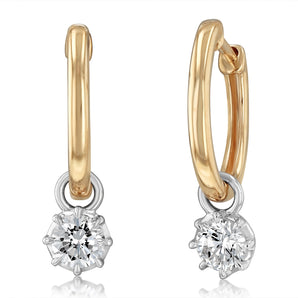 Luminesce Lab Grown 1/2 Carat Diamond Drop Earrings in 9ct Yellow Gold