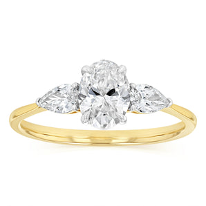 Luminesce Lab Grown 1 Carat Diamond Ring in 9ct Yellow Gold