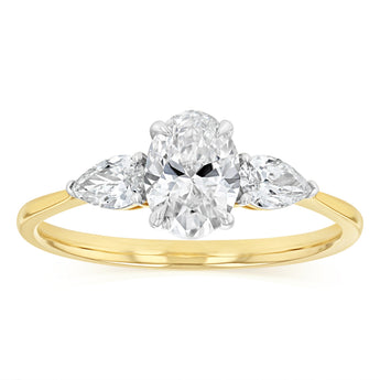 Luminesce Lab Grown 1 Carat Diamond Ring in 9ct Yellow Gold