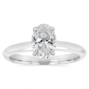 Luminesce Lab Grown 1 Carat Diamond Oval Solitaire Ring in Platinum