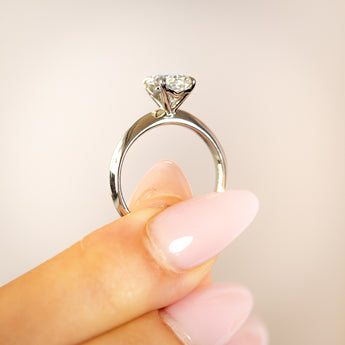 Luminesce Lab Grown 2 Carats Diamond Oval Solitaire Ring in Platinum
