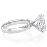 Luminesce Lab Grown 3 Carats Diamond Oval Solitaire Ring in Platinum