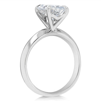 Luminesce Lab Grown 3 Carats Diamond Oval Solitaire Ring in Platinum