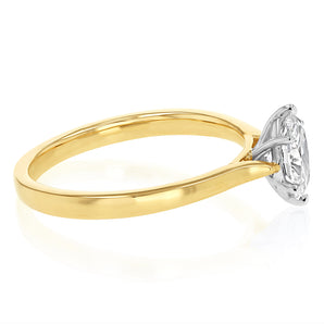 Luminesce Lab Grown 1 Carat Diamond Oval Solitaire Ring in 9ct Yellow Gold