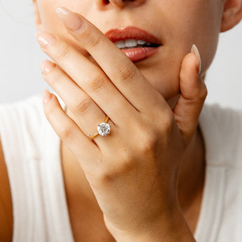 Luminesce Lab Grown 2 Carats Certified Diamond Solitaire Ring in 18ct Yellow Gold