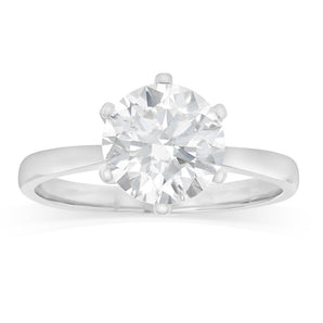 Luminesce Lab Grown 2 Carats Certified Diamond Solitaire Ring in 18ct White Gold