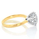 Luminesce Lab Grown 4 Carats Certified Diamond Solitaire Ring in 18ct Yellow Gold