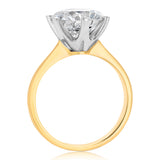 Luminesce Lab Grown 4 Carats Certified Diamond Solitaire Ring in 18ct Yellow Gold