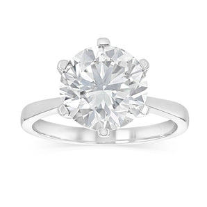 Luminesce Lab Grown 4 Carats Certified Diamond Solitaire Ring in 18ct White Gold