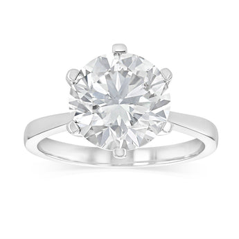 Luminesce Lab Grown 4 Carats Certified Diamond Solitaire Ring in 18ct White Gold