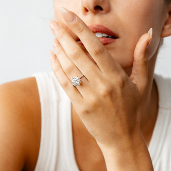 Luminesce Lab Grown 4 Carats Certified Diamond Solitaire Ring in 18ct White Gold