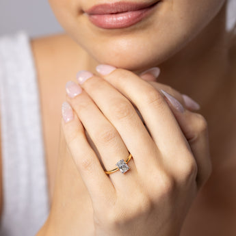 Luminesce Lab Grown 1 Carat Certified Radiant Diamond Solitaire Ring in 18ct Yellow Gold