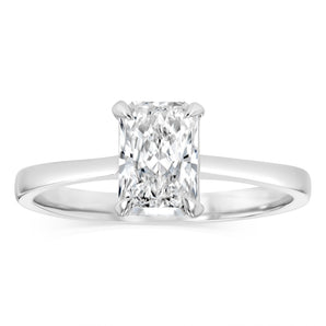 Luminesce Lab Grown 1 Carat Certified Radiant Diamond Solitaire Ring in 18ct White Gold