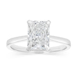 Luminesce Lab Grown 2 Carats Certified Radiant Diamond Solitaire Ring in 18ct White Gold