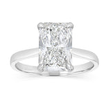 Luminesce Lab Grown 3 Carats Certified Radiant Diamond Solitaire Ring in 18ct White Gold