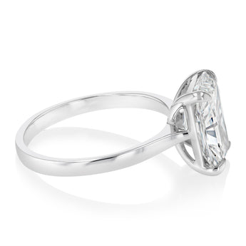Luminesce Lab Grown 3 Carats Certified Radiant Diamond Solitaire Ring in 18ct White Gold