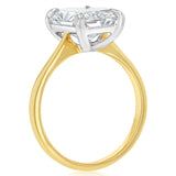 Luminesce Lab Grown 4 Carats Certified Radiant Diamond Solitaire Ring in 18ct Yellow Gold