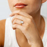 Luminesce Lab Grown 4 Carats Certified Radiant Diamond Solitaire Ring in 18ct Yellow Gold