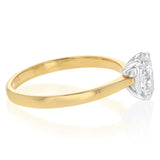 Luminesce Lab Grown 1 Carat Certified Oval Diamond Solitaire Ring in 18ct Yellow Gold