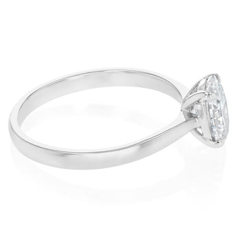 Luminesce Lab Grown 1 Carat Certified Oval Diamond Solitaire Ring in 18ct White Gold