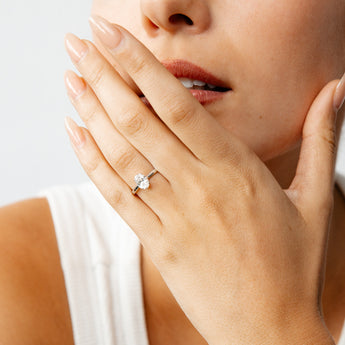 Luminesce Lab Grown 1 Carat Certified Oval Diamond Solitaire Ring in 18ct White Gold
