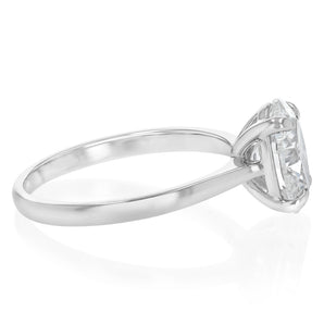 Luminesce Lab Grown 2 Carats Certified Oval Diamond Solitaire Ring in 18ct White Gold