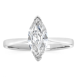 Luminesce Lab Grown 1 Carat Certified Marquise Diamond Solitaire Ring in 18ct White Gold