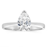 Luminesce Lab Grown 1 Carat Certified Pear Diamond Solitaire Ring in 18ct White Gold