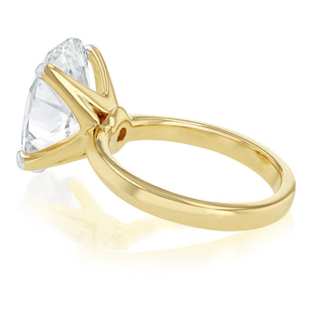 Luminesce Lab Grown 5 Carat Diamond Oval Solitaire Ring in 9ct Yellow Gold