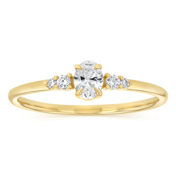 Luminesce Lab Grown 1/4 Carat Diamond Oval Ring in 9ct Yellow Gold