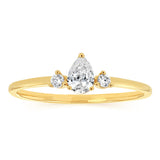 Luminesce Lab Grown 1/4 Carat Diamond Pear Ring in 9ct Yellow Gold