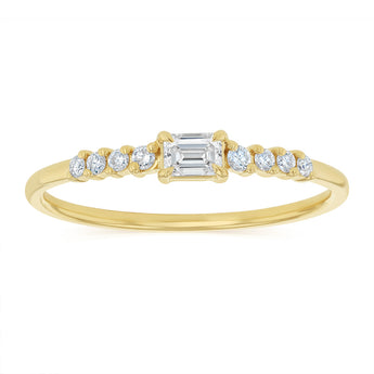 Luminesce Lab Grown 1/3 Carat Diamond Emerald Ring in 9ct Yellow Gold