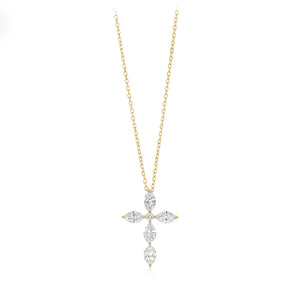 Luminesce Lab Grown 0.60 Carat Diamond Cross Pendant on 45cm Chain in 9ct Yellow Gold