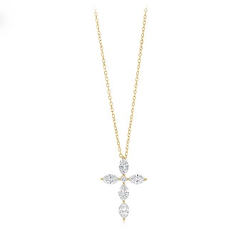 Luminesce Lab Grown 0.60 Carat Diamond Cross Pendant on 45cm Chain in 9ct Yellow Gold