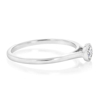 Luminesce Lab Grown 1/4 Carat Diamond Bezel Solitaire Ring in Sterling Silver